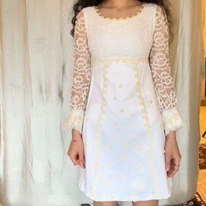 Vintage 50s White Lace, Mini dress